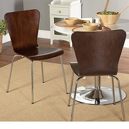 Simple Living Pisa Bentwood Stackable Dining Kitchen Chairs (Set of 2) (espresso) - color: Espresso