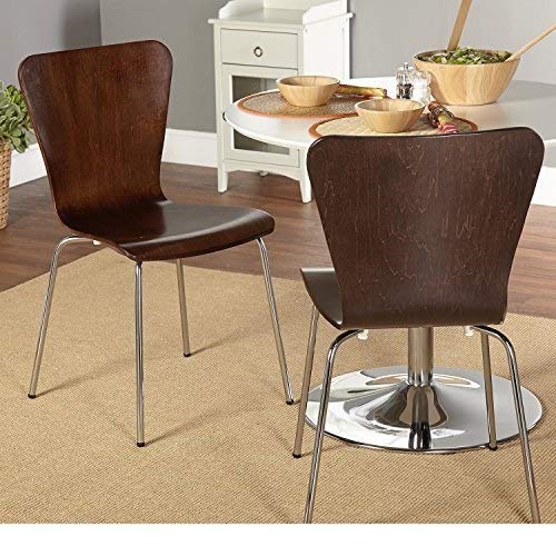 Simple Living Pisa Bentwood Stackable Dining Kitchen Chairs (Set of 2) (espresso) - color: Espresso
