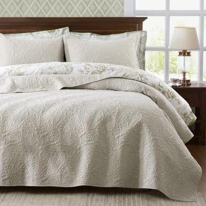 WDCOZY Paisley Quilt Set Oversize King Size, Light Beige Matelasse Lightweight Bedspread, Soft Farmhouse Rustic Coverlet, Spring Summer Thin Comforter, Country Bedding, 116x106 inches, 3 Pieces - color: Wheat, size: Cal King (116"x106")
