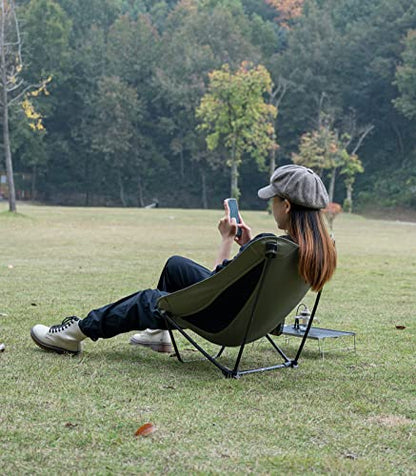 Low Ultralight Compact Folding Chair (Black) | with Side Pocket and Carry Bag, for Camping Backpacking Hiking - color: Black