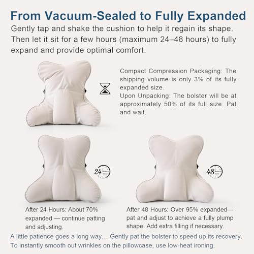 Lumbar Support Pillow(Pat. Pend) – Multi-Functional Ergonomic Back Cushion for Sofa Chair, Car Seat & Sofa, Reading Pillow with Firm Multi-Zone Support to Relieve Lower Back Pain, Misty White - color: Misty White