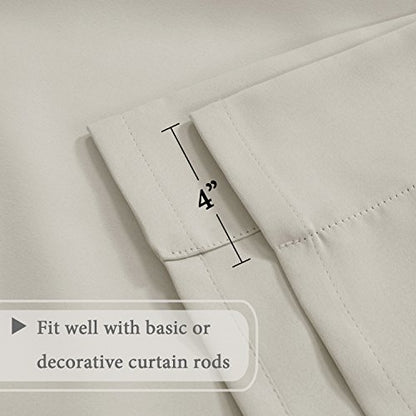 H.VERSAILTEX Blackout Room Darkening Curtain Balloon Curtains & Tie-up Curtains Bathroom Window Shades Short Rod Pocket Curtain Panel - 42" Wide by 63" Long - Solid in Ivory/Cream - color: Ivory/Cream