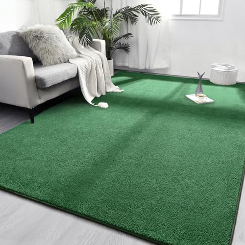FlyDOIT Area Rugs for Bedroom Living Room, 4x6 Green Super Soft Comfy Thickened Memory-Foam Indoor Carpets, Modern Aesthetic Minimalist Carpet for Boys Girls Adults Apartment Nursery Home Décor - color: Green, size: 4' x 6' (Rectangular)