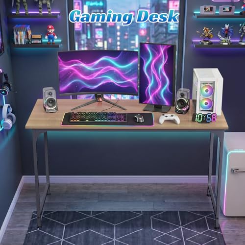 47 inch Computer Desk Modern Writing Desk, Simple Study Table, Industrial Office Desk, Sturdy Laptop Table for Home Office, Nature - color: Nature, size: 47 inch