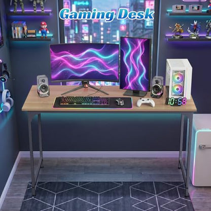 47 inch Computer Desk Modern Writing Desk, Simple Study Table, Industrial Office Desk, Sturdy Laptop Table for Home Office, Nature - color: Nature, size: 47 inch