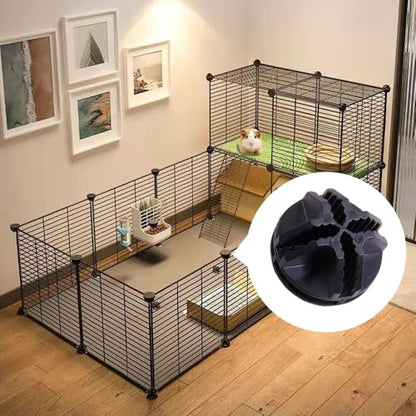 20 Pieces Cube Connectors, Wire Grid Cube Connector for Modular Closet Storage Organizer and Wire Shelf (Black)