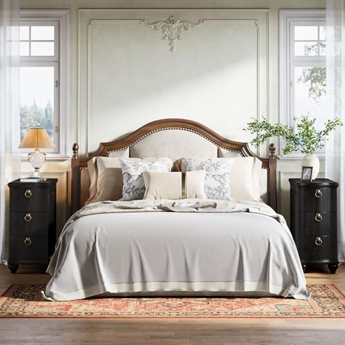 Tribesigns Wood Black End Table, 3-Drawers Fully Assembled Narrow Slim Side Table, No Assembly Required, Nightstand for Bedside, Small Spaces, Living Room, Bedroom - color: Black