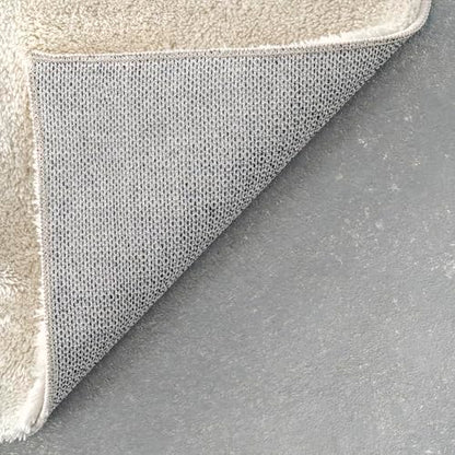 nuLOOM Loni Cream Solid Washable Area Rug, 4' Square - color: Cream, size: 4' x 4' (Square)