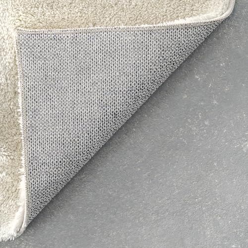 nuLOOM Loni Cream Solid Washable Area Rug, 3' x 5' - color: Cream, size: 3' x 5' (Rectangular)