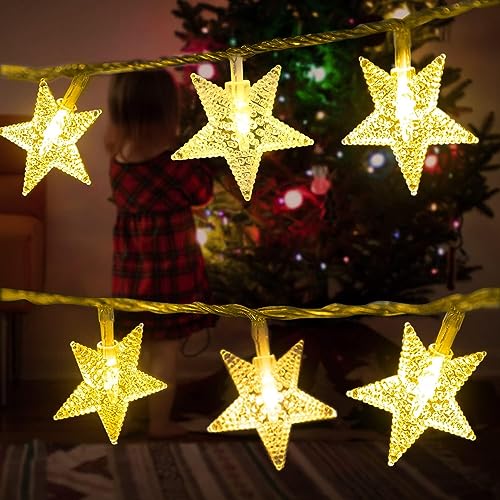 Minetom Star String Lights - color: Warm White + Multicolor - 33ft