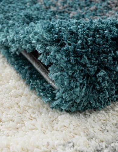 Rugs.com - Soft Touch Shag Rug – 2' x 3' 1 Turquoise Shag Rug – Plush Abstract Swirl for Nurseries, Playrooms, and Bedrooms - color: Turquoise, size: 2' x 3' (Rectangular)