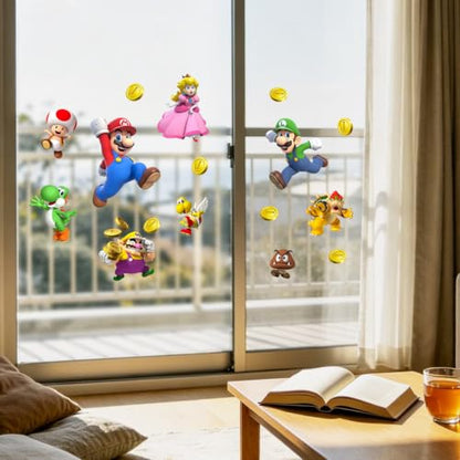 Mario Wall Stickers, Removable Wall Decals, Peel and Stick Wall Decals, Cute Bedroom & Birthday Decor