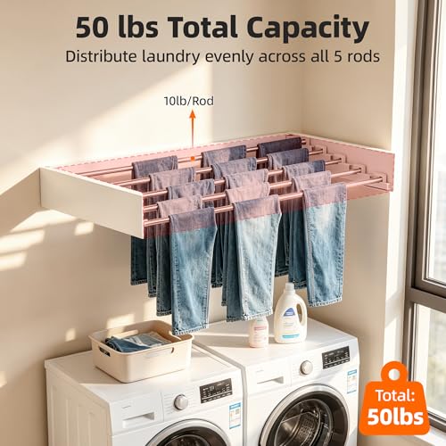 Wall Mounted Drying Rack 32", Rust-Resistant, for Laundry & RV | Folds to 1.2" Ultra-Thin, Space Aluminum, for RV & Apartment, Collapsible Clothes Drying Rack - size: 32 Inches