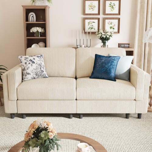 Loveseat Sofa Couch for Living Room, Modular Sectional Small Couch, Beige | Comfy Living Room Chair with Deep Seat, 2-Seat Sofa Chair for Apartments Dorms Offices - color: Beige, size: Loveseat