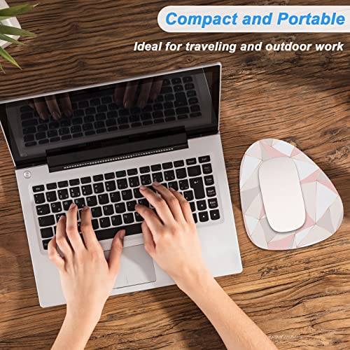 Rimilak Small Mouse Pad 6 x 7 Inch, Irregular Mini Mouse Pad with Non-Slip Rubber Base, Waterproof Compact Mouse Mat for Laptop Computer Wireless Mouse Keyboard Home Office Travel, Pink Marble - color: Pink Triangle Marble, size: 7L x 6W inches