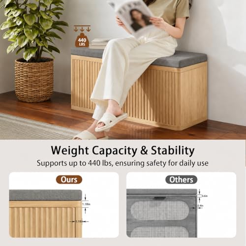 Shoe Cabinet Bench with Cushion,Double Layered Wooden Shoe Bench with Soft Cushion,Shoe Rack for Entryway,Bedroom,Living Room - color: 2 Door Oak Sturdy Shoe Bench