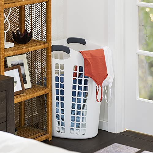 Gracious Living Easy Carry Flex Hamper, Large 87.5 Liter Lightweight Plastic Ventilated Laundry Basket Clothes Bin with Handles, White 3 Pack - size: 3 Pack