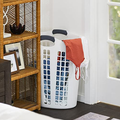 Gracious Living Easy Carry Flex Hamper, Large 87.5 Liter Lightweight Plastic Ventilated Laundry Basket Clothes Bin with Handles, White 3 Pack - size: 3 Pack