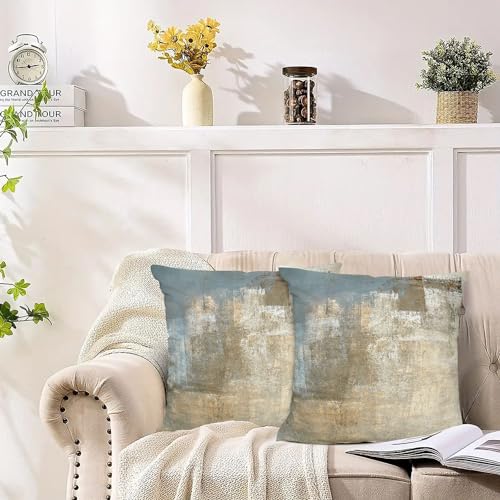 Throw Pillow Covers for Couch, 24x24 Inch, Set of 2, Beige Grey | Decorative Throw Pillow Covers Cushion Covers for Couch Bedroom Sofa Living Room - color: Grey and Beige, size: 24" x 24" (Pack of 2)