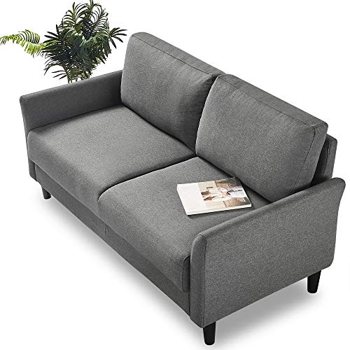 ZINUS Jackie Loveseat Sofa, Easy, Tool-Free Assembly, Dark Grey - color: Dark Grey, style: Loveseat