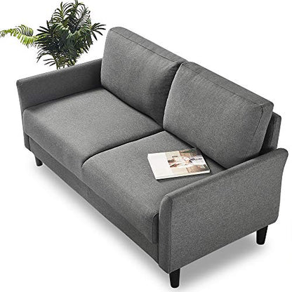 ZINUS Jackie Loveseat Sofa, Easy, Tool-Free Assembly, Dark Grey - color: Dark Grey, style: Loveseat