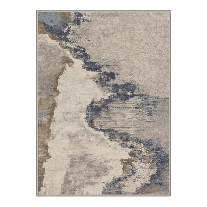 BEIMO 5X7 Modern Abstract Area Rug, Washable Non Slip Soft Living Room Rug | Artistic Rug in Dusty Beige, Soft Faux Wool Rug for Bedroom and Dining Room, Non-Shedding, Easy Care, Lightweight, Low Pile - color: Dusty Beige-1, size: 5' x 7' (Rectangular)