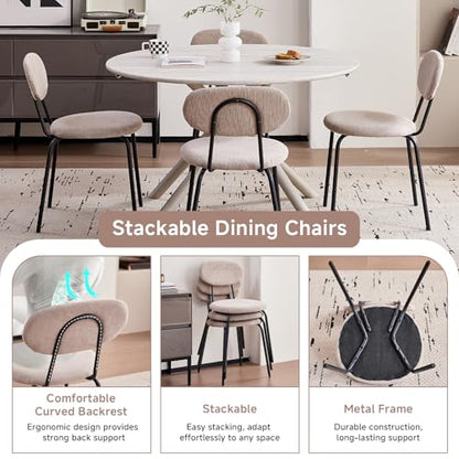 Stackable Guest Chairs Set of 8, Upholstered Waiting Room Chairs with Metal Legs for Reception, Breakroom, School, Meeting, Office - color: Khaki, size: Set of 8