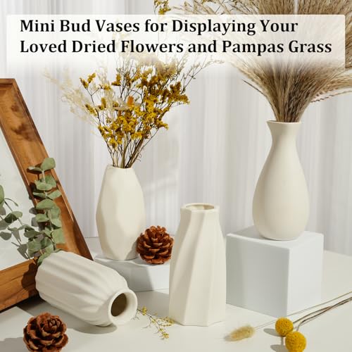 Ceramic Bud Vases, Set of 24 White Vases for Centerpieces Small VAses for Flowers Mini Ceramic Vase for Pampas Grass Vase Bulk for Wedding Table Centerpieces Decoration Boho Home Decor DIY Gift