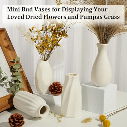 Ceramic Bud Vases, Set of 24 White Vases for Centerpieces Small VAses for Flowers Mini Ceramic Vase for Pampas Grass Vase Bulk for Wedding Table Centerpieces Decoration Boho Home Decor DIY Gift