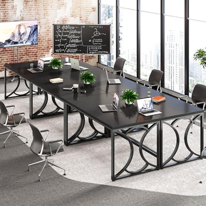 HSH Black Computer Desk,55 Inch Metal Wooden Home Office Writing Desk | Industrial Executive Desk for Work , Modern Student Gaming Computer PC Table,Work from Home,Sturdy Metal Frame,Easy Assembly - color: Black Oak
