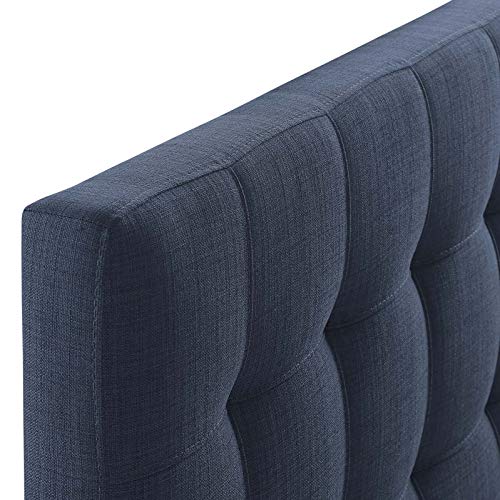 Modway Lily Tufted Linen Fabric Upholstered Twin Headboard in Navy - color: Navy, size: Twin