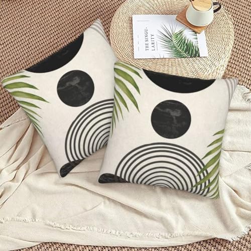 Mid Century Black Sunset Boho Throw Pillow Covers 18x18 Set of 2 | Summer Modern Throw Pillow Covers Outdoor Retro Abstact Decor Cushion Case for Bed Couch Sofa Home - color: Black Sunset, size: 18" x 18" (Pack of 2)