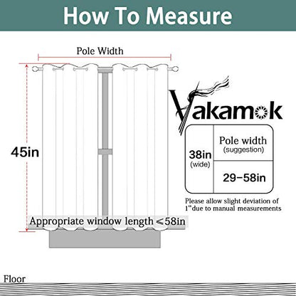 Yakamok Blackout Curtains 38x45 inch Black Thermal Drapes-Bedroom | 2 panels,room darkening,thermal insulated,noise reducing,privacy protection,grommet window treatment,living room study dining - color: Black, size: 38"W x 45"L (Pack of 2)