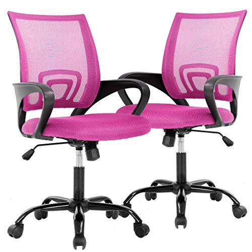 Office Chair Desk Chair Computer Chair Ergonomic Executive Swivel Rolling Chair with Lumbar Support,2 Pack - color: Pink, size: 2 Pcs