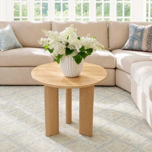 Nesting Coffee Table Set of 2, Wood Look, Round Side Tables | 1.2" Thick Top, Versatile Nesting Tables for Living Room, Apartment, or Office. Sturdy MDF, Space-saving Design - color: Natural Wood