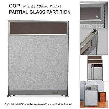 GOF Partition Part : End Bar 4ft / 48" H, end Cover Full Fabric/Partial Glass Panels, end bar Workplace Room Divider - size: 48"H End Bar