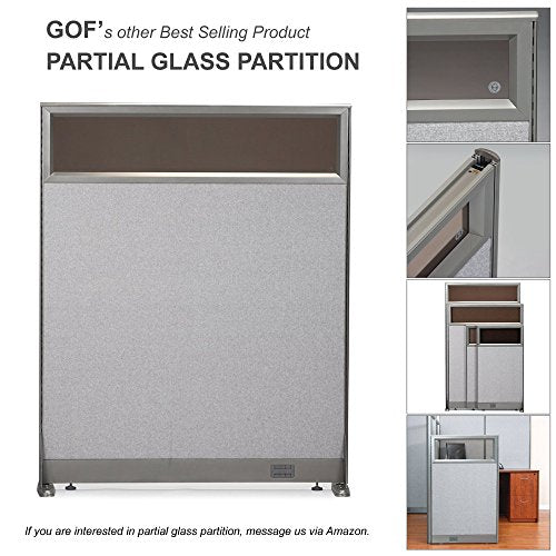 GOF Office Partition Single Panel (End Bar 60" h) 5ft - size: 60"H End Bar