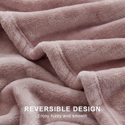 Hansleep Twin Pink Fleece Blanket, Soft Flannel Bed Blanket | Fuzzy Cozy Blanket 60x80 Inches, Multi-use for Bed, Sofa, Couch, Travel, Camping, All Season Warm Lightweight Cover - color: Pink, size: Twin (60x80 Inches)