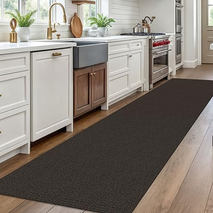 Washable Runner Rug, Non Slip Hall Runner, 3x10 Ft, Taupe/Coffee | Washable Braided Runner Carpet, Non Slip Rubber Dot Backed, For Hallway, Kitchen, Entryway, Bedroom, Laundry Room, Foyer - color: Taupe/Coffee, size: 3' x 10' (Rectangular)