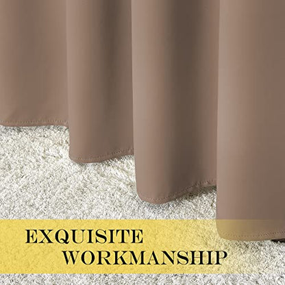 NICETOWN Bedroom Curtain Room Darkening Drapery 102 inches Length - Home Fashion Thermal Insulated Grommet Room Darkening Curtain for Living Room (Cappuccino, 1 Panel, 52 x 102 inches) - color: Cappuccino, size: 52"W x 102"L (Pack of 1)