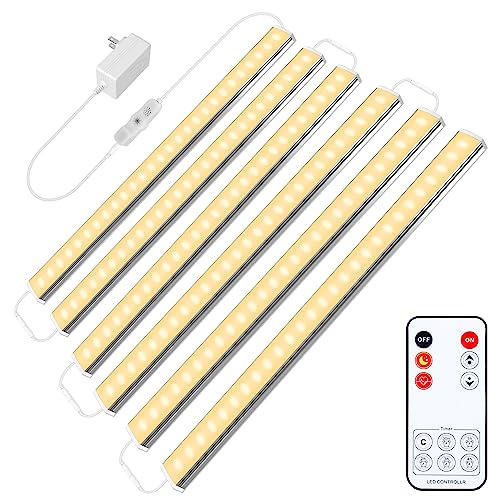 Maylit 6 PCS 12-inch Plug-in Under Cabinet Lights, Ultra-Thin | Warm White Dimmable Lighting for Kitchen Cabinets, Counters, Workbenches, Desks and Shelves - color: Warm White (2700K), size: 6 Pack