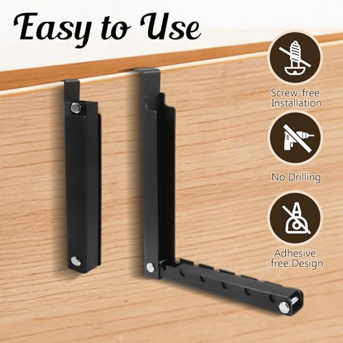 Zorfeter 1 PCS Over The Door Hanger, Foldable Drying Rack 10 Ridges, Black | Heavy Duty Space Saving, For Laundry Bedroom Travel - color: Black