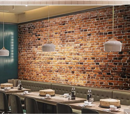 Eierme-Close-up of a Brick wall Background with Strong Texture Peel and Stick 137" x 102" - color: No.15, size: 137" x 102"