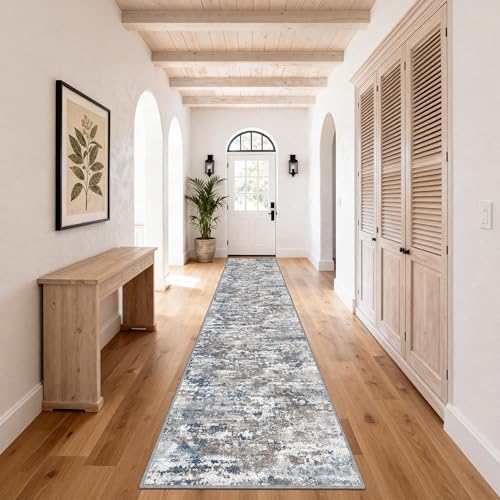 Washable Carpet Runners for Hallway 14ft-Non Slip Floor Runners for Dogs, Abstract Hallway Runner Rug with ‌Silicone Backing, Stain Resistant Rug for Indoor High Traffic,2.6x14,Multi | Washable Runner Rug with Silicone Backing for Dogs Stain-Resistant Mod