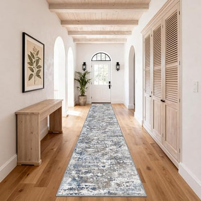 Washable Carpet Runners for Hallway 14ft-Non Slip Floor Runners for Dogs, Abstract Hallway Runner Rug with ‌Silicone Backing, Stain Resistant Rug for Indoor High Traffic,2.6x14,Multi | Washable Runner Rug with Silicone Backing for Dogs Stain-Resistant Mod