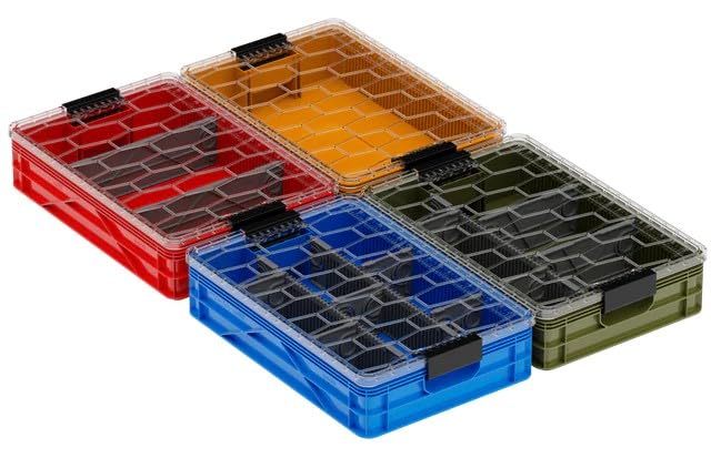 Quarter Crate 4-Pack Stackable Storage Bins, Utility | Polypropylene, 14 dividers included, 19.16x12.75x4.57 in, over 1000 lb stack, lids sold separately - color: Utility
