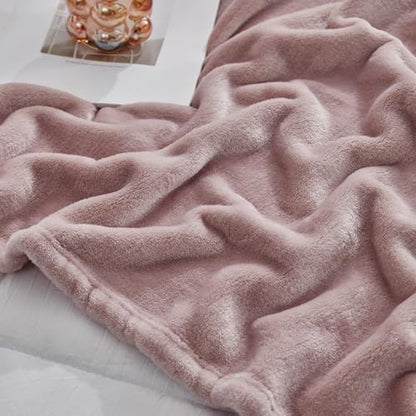 Hansleep King Pink Fleece Blanket, Soft Flannel Bed Blanket | Fuzzy Cozy Blanket 90x108 Inches, Multi-use for Bed, Sofa, Couch, Travel, Camping, All Season Warm Lightweight Cover - color: Pink, size: King (90x108 Inches)