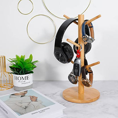 MyLifeUNIT Mug Holder Tree, Coffee Cup Holder with 6 Hooks (Yellow) - color: Yellow