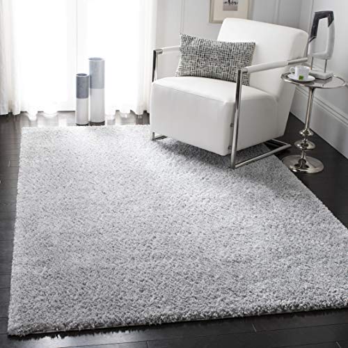 SAFAVIEH August Shag Collection Accent Rug - 2'3" x 4', Silver, Solid Design, Non-Shedding & Easy Care, 1.2-inch Thick Ideal for High Traffic Areas in Entryway, Living Room, Bedroom (AUG900G) - color: Silver, size: 2'3" x 4' (Rectangular)