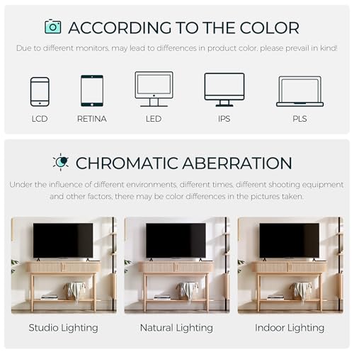 LINSY Fluted Console Table with Storage and Shelves, Light Wood | Entryway Table, Wood Entrance, Behind Couch Sofa Table, Foyer Tables for Hallways, Living Room Boho Furniture, Narrow Long - color: Light Wood